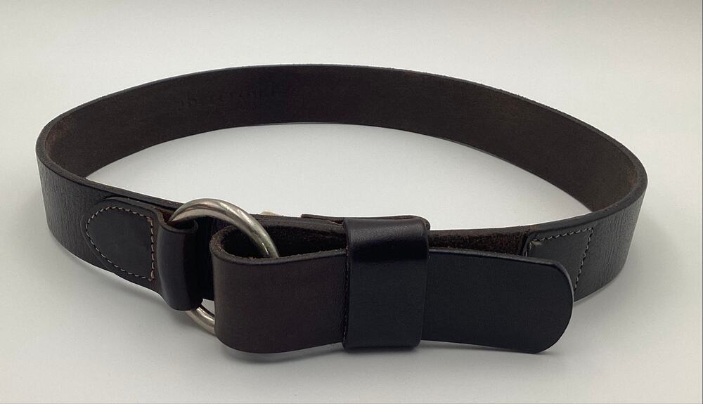 Vintage Abercrombie & Fitch Brown Leather O-Ring Loop Belt Y2K Utility size S